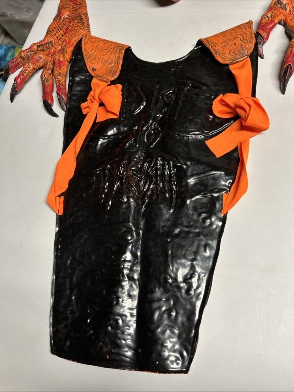 Scary Pumpkin Jack O Lantern Halloween Costume Spirit Orange Rubber Trick Treat - Picture 5 of 10